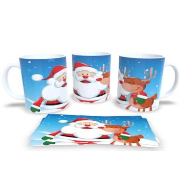 Imagem de Canecas de Porcelana Branca Personalizadas Papai Noel 7 (Mod.123)