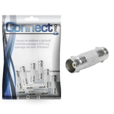 Imagem de Kit 10 Conector Emenda Bnc Fêmea - Emenda Para Bnc - Cftv - Connect Pr