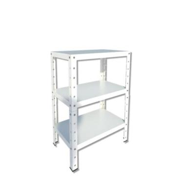 Imagem de Estante Aço Pequena P 45kg 3 Bandejas Bipartida 65cm x 30cm x 45cm Var