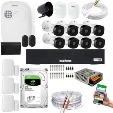 Imagem de Kit Cftv 8 Câmeras 1220B dvr Intelbras + kit Alarme+xas 4010+ivp 2000 