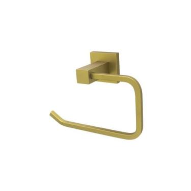 Imagem de Acessório Porta Toalha De Rosto Banheiro Lavatório Dourado Gold Fosco 
