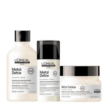 Imagem de Kit LOréal Professionnel Metal Detox Shampoo Máscara e Leave-in (3 pro