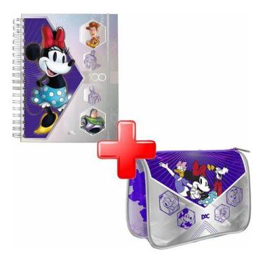 Imagem de Mini Caderno Smart + Estojo Necessaire Disney 100 Anos Dac - Dac - Soc
