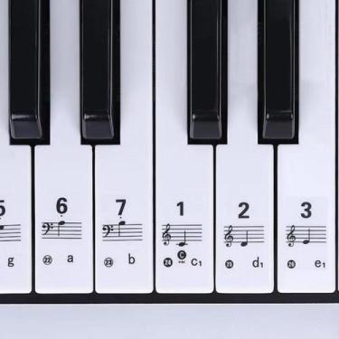Imagem de Adesivo Para Teclado Musical Com Notas Para Iniciantes - VOIK