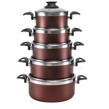 Imagem de Jogo Kit Caçarolas 16 á 24 - Dolce PLUS Tampa de Vidro - Marcolar