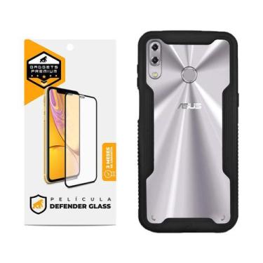 Imagem de Kit Capa Dual Shock E Pelicula Defender Glass Zenfone 5 / 5Z - Gorila 