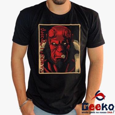 Imagem de Camiseta Hellboy 100% Algodão Geeko, Preto gola careca, P