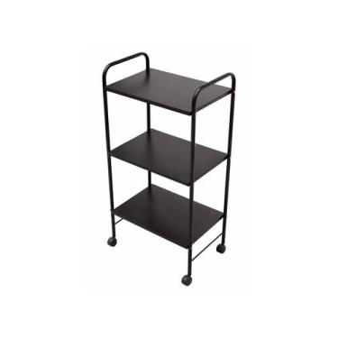 Imagem de Carrinho Armário Organizador Auxiliar Multiuso em aço 3 Prateleira de 