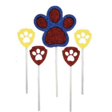 Imagem de Topo Topper de Bolo Festa Patrulha Canina EVA Glitter 15 cm Vivarte - 