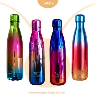 Imagem de Squeeze Térmico Arco-Íris Água 500ml Aço Inox Vácuo Academia - Caerus,