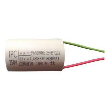 Imagem de Capacitor P/ Ventilador 3 Fios 4 + 6,5uf 50/60hz 250v - IPC, 250vac