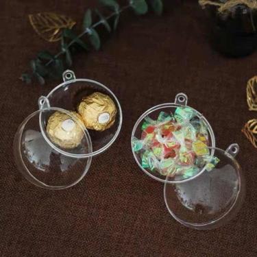 Imagem de 20 Esfera Bola de Natal Acrilica Transparente 6,5cm Lembrancinha - Del