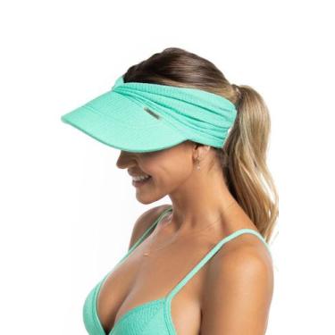 Imagem de Viseira Feminina Filtro UV 50+ Mykonos - Cor De Cacau, Verde minty mk