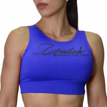 Imagem de Top Cropped Fitness United Assinatura, Azul, P