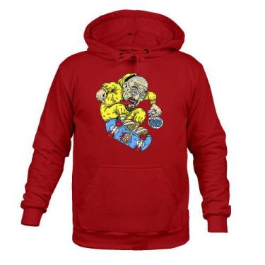 Imagem de Moletom 100% Algodão Flanelado Skatista Irado - Surprass, Bordô, G