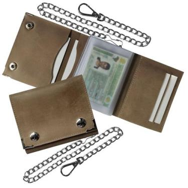 Imagem de Carteira Motoqueiro Couro 66-R Personalizada Raffai Couros, Whisky ret