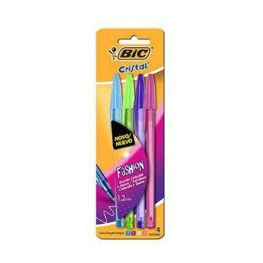Imagem de Caneta Cristal Color Bic Cartela C/ 4Und