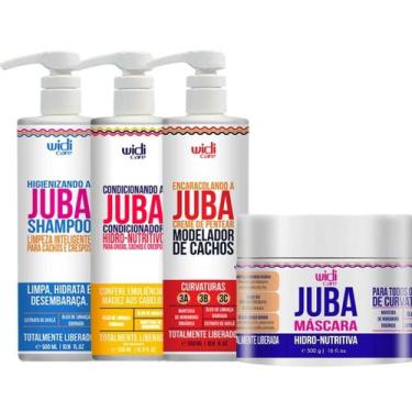 Imagem de Kit Juba Shampoo Condicionador Mascara E Encaracolando A Juba Widi Car