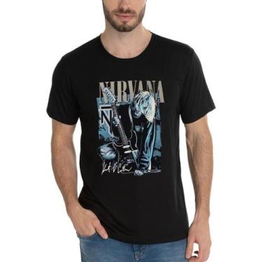 Imagem de Camiseta Unissex Nirvana Show Camisa Logo DTF - SEMPRENALUTA , Preto, 