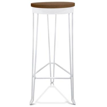 Imagem de Banqueta Alta Banco Guatemala Estilo Industrial - Branco/Villandry - G