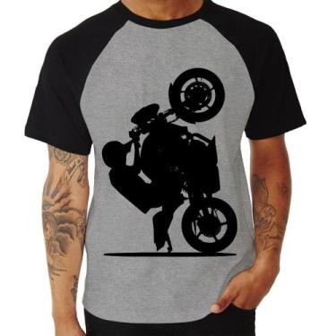 Imagem de Camiseta Raglan Moto Grau XJ6 - Foca na Moda, Cinza, Preto, P