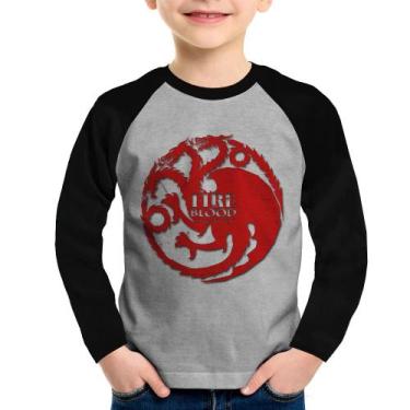 Imagem de Camiseta Raglan Infantil Fire and Blood Targaryen Manga Longa - Foca n