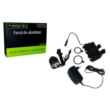 Imagem de Farol de Alumínio Preto Led 1000 Lumens Com Bateria Recarregável 4 Fun
