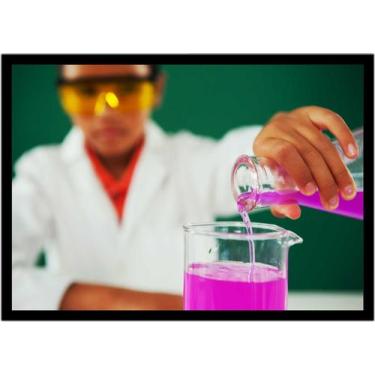 Imagem de Quadro Decorativo Química Laboratórios Vidrarias Reações Químicas Com 