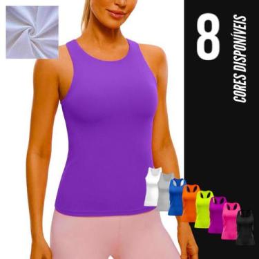 Imagem de Camiseta REGATA DRY FIT FEMININA Blusinha tecido furadinho Academia Fi