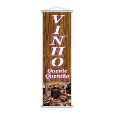 Imagem de Banner Vinho Quente Quentão Bebidas Xícaras 100x30cm - PlimShop