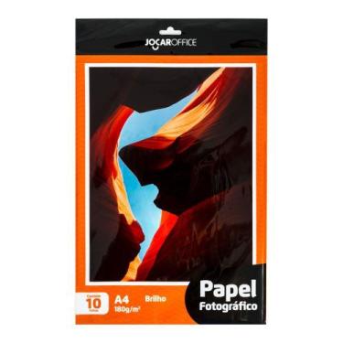 Imagem de Papel Fotográfico A4 Glossy Brilho 180g Pacote c/ 10 Folhas - Jocar of