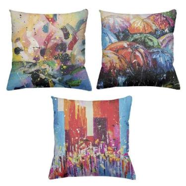 Imagem de Kit 3 Almofadas Decorativas Cheias 40 x 40 Colors - Deluzz
