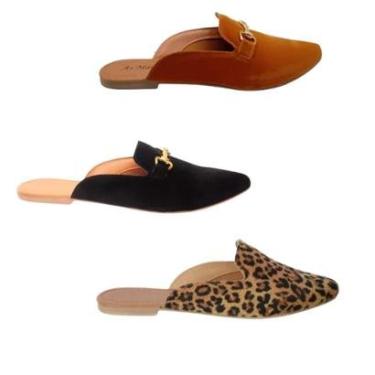 Imagem de Kit 3 Pares Sapatilha Nobuk Rasteira Premium Tamanho Grande-Feminino