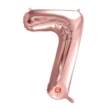 Imagem de Balão Metalizado Números 16" 40cm - Rose Gold - 01 unidade - Balões Sã