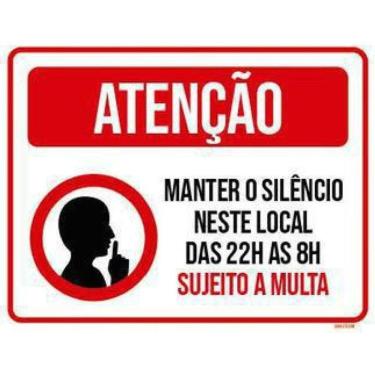 Imagem de Placa Atenção Mantenha Silêncio Neste Local 27X35