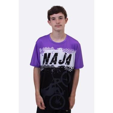 Imagem de Camiseta Masculina HUPI Naja Roxo/Branco/Preto, Roxo, Branco, M