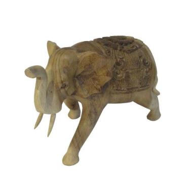 Imagem de Elefante Decorativo Madeira Rico em Detalhes Formosa - LUXdécor casa e