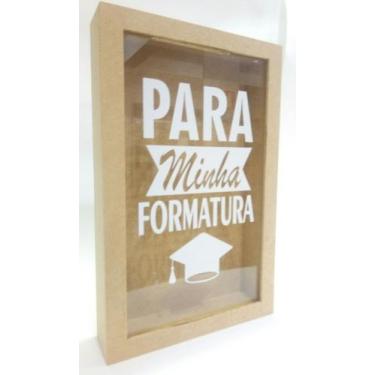 Imagem de Quadro Rolhas Cofrinho Cofre Viagem Porta Moedas 27x17cm mdf cru - son