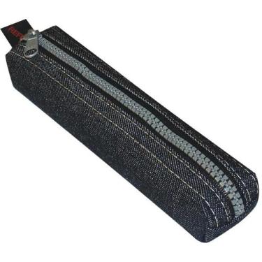 Imagem de Estojo simples jeans indigo pequeno zip.trato reflex