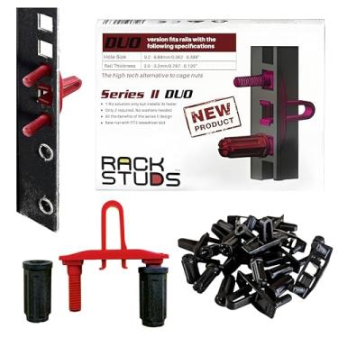 Imagem de Rackstuds Solução de montagem em rack DUO50 1RU Series II - Alternativa sem esforço aos parafusos tradicionais de rack e porcas de gaiola e parafusos de rack de servidor ideal para configuração de