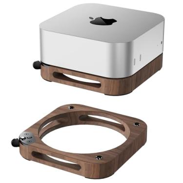 Imagem de HEWYIOS - Suporte para Mac Mini M4/M4 Pro 2024, Compatível com Acessórios, Madeira, Acesso Fácil ao Botão Liga/Desliga, Dissipação de Calor Eficiente, Organização de Mesa Elegante