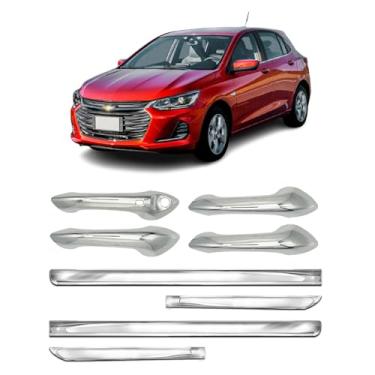 Imagem de Kit para Adaptável Para Onix 2020 2021 2022 2023 2024 Aplique Maçaneta 4 Portas C/1 Keyless Friso Lateral da Porta X-Treme.
