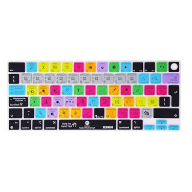 Imagem de XSKN Photoshop Shortcuts Capa de silicone para teclado versão UE para MacBook Air MacBook Pro 13.6 15.3 14.2 11 cm com chip Apple M1 M2 M3 M4 com Touch ID