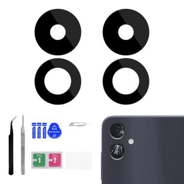 Imagem de BESJMYT Pacote com 2 para Samsung Galaxy A05 lente de câmera traseira adesivo de reposição para lente de vidro da câmera traseira com kit de reparo de ferramenta de reparo de pinça pano de poeira para