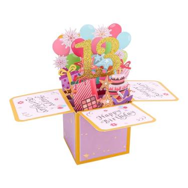 Imagem de CIEHER Cartão pop-up de aniversário de 13 anos para adolescentes, cartão de felicitações 3D exclusivo, presentes de aniversário para meninas e meninos