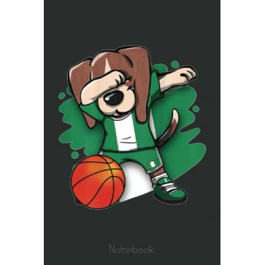 Imagem de Dabbing Beagle Dog Nigeria Nigerian Basketball Fans Notebook Vintage: A blank lined basketball notebook 6x9 in 110 Pages that makes a fun basketball ... women's basketball, team basketball gifts