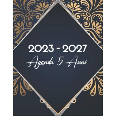 Imagem de Agenda 5 Anni 2023-2027: 60 mesi Planner annuale Calendario mensile, agenda agenda floreale Organizzatore e appuntamento e festività federali