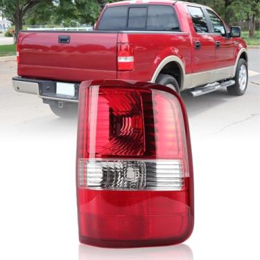 Imagem de Luz traseira compatível com Ford F150 2004-2008, lado direito do passageiro, substitui FO2801182 5L3Z13404CA 6L3Z13404BA, montagem da lanterna traseira, luz de direção reversa, freio (sem lâmpada)