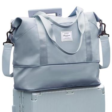 Imagem de Bolsa esportiva de viagem, bolsa esportiva para academia, bolsa de ombro para mulheres, B55 - cinza, azul, Large, Bolsa de viagem