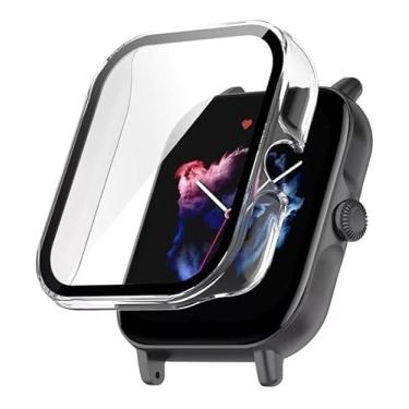 Imagem de Capa Protetora Case Película de Vidro Marca 123Smart Compativel com GTS 4 Mini New A2035 (Transparente - GTS 4 Mini New)